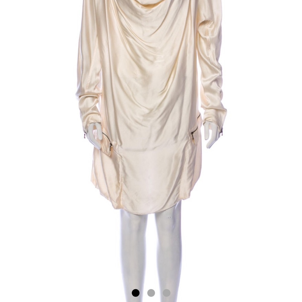 Elegant Cream Draped Dress
